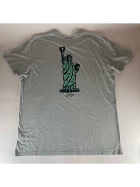 Baseballism Gray Statue of Liberty Short Sleeve Crewneck Shirt Mens 2XL XXL